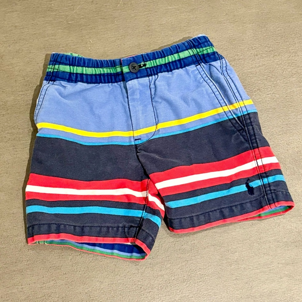Ralph Lauren Multicolor Striped blue red summer toddler boys Shorts size 2T